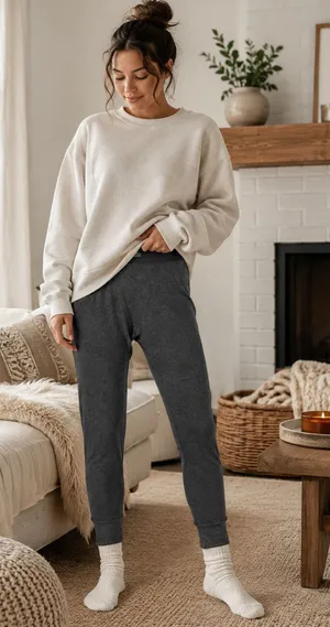 Skims Grey Thermal Leggings Womens Base Layer Pants Size M Pajamas Comfort thumbnail 1