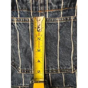 H&M Wm 0 Divided Blue Pinstripe Denim Overall Dress Mini Pinafore Festival Y2K thumbnail 7