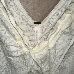 Free People Womens White‎ Love Her Lace Textured Keyhole Boho Indie Hippie Sz M thumbnail 8