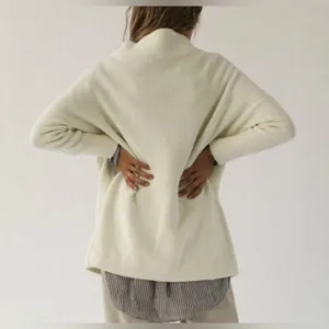 Free People Women's Ottoman Slouchy Tunic Sweater Pullover Long‎ Sleeve Ivory thumbnail 5