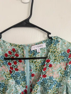 Intermix Ness Silk Floral Cutout midi Dress thumbnail 3