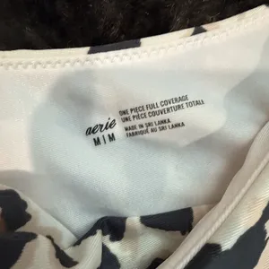 Aerie One Piece Swimsuit M Animal Print Wrap Bow Front Full Coverage thumbnail 4