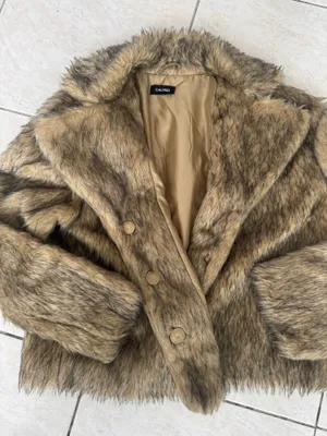 Calypso faux fur tan multi coat thumbnail 2