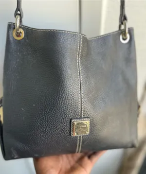 black dooney and bourke crossbody handbag pebble leather large thumbnail 1