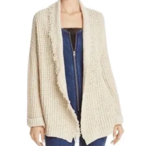 Free People I’ll Be Around Cardi cardigan sweater Cream Small Fringe Western thumbnail 3