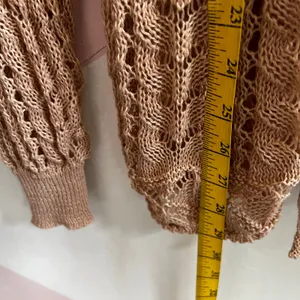 Crochet Cardigan Knit Open Front Boho Minimalist Cottagecore Medium‎ thumbnail 4