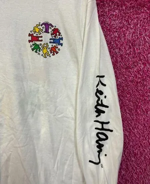 Keith Haring Circle of Men Dancing Pop Art Long Sleeve M thumbnail 4