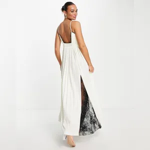 ASOS Cami Pleated Maxi Dress with Lace Trim Size 4 thumbnail 7