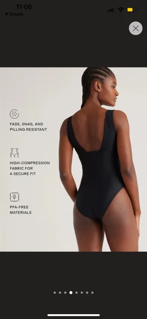 New Quince Italian Plunge One-Piece Swimsuit Size Small MSRP $52 thumbnail 4