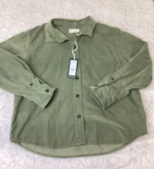 Alpine Design Womens Olive Haze Corduroy Shirt Organic Cotton ADW24301 M thumbnail 1