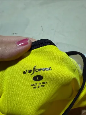 shebeest Yellow and White Short Sleeve Cycling Jersey with Black Trim thumbnail 5