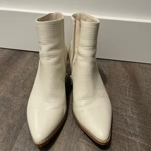 Lulu’s Spirit Ivory Snake Pointed Toe Ankle Booties thumbnail 6
