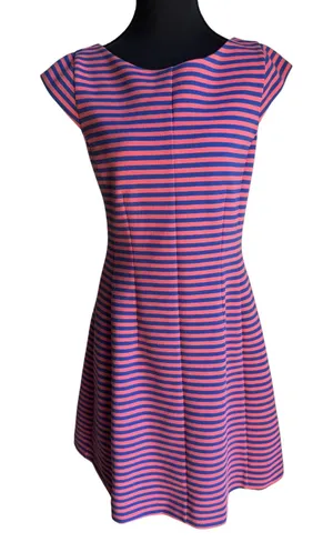 Lilly Pulitzer Pink Blue Striped Fit & Flare Dress Medium Preppy Resort thumbnail 1