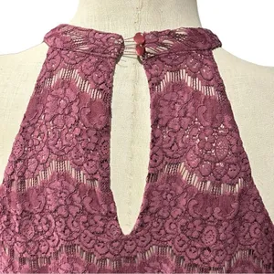 Love Fire Dusty Rose Lace Halter Cut Out Neckline A-Line Dress Size XL thumbnail 5