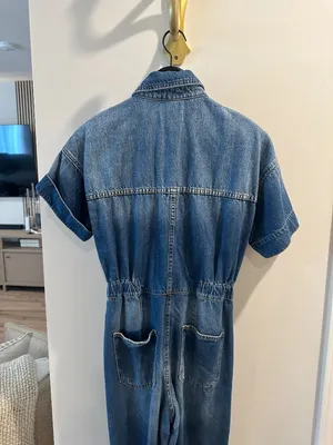 FREE PEOPLE Marci Denim Jumpsuit in Wash Sapphire Blue Size X-Small thumbnail 8