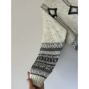 Fabrizio Vintage Wool Blend Grandpa Nordic Fair Isle Mock Neck Sweater Size M thumbnail 8