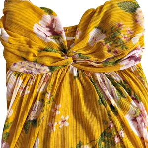 FREE PEOPLE Mirage Convertible Tunic Tank Top Dress Hi Low Yellow Floral Boho thumbnail 10