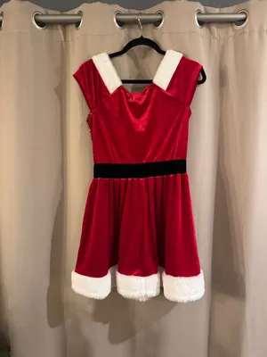 NWT kohls Red Sequin Santa-Style Holiday Dress with White Trim thumbnail 2