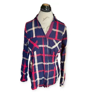 Skies Are Blue Button Plaid Down Shirt thumbnail 2