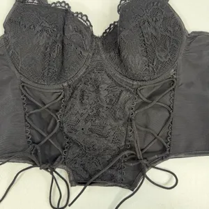 Sexy M Bustier Corset Bra Whimsigoth‎ Jezebel Lingerie Lace Underwire Long Line thumbnail 3