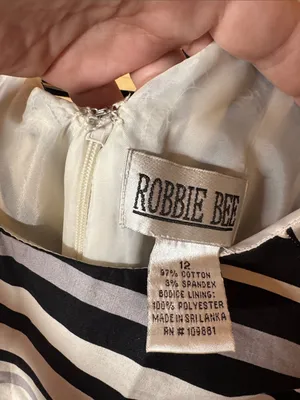 Robbie Bee Striped Belted Fit & Flare Dress Size 12 thumbnail 7