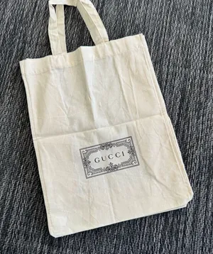Gucci Tote Bag Cream Canvas Cotton thumbnail 1