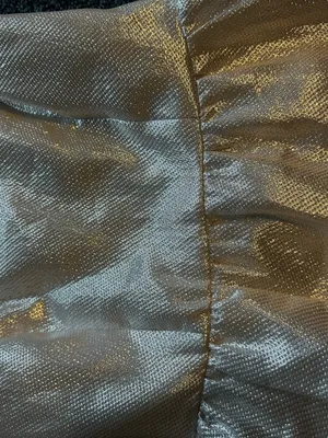 Aqua silver dress open back jewel button lined ribbed sides worn 1x cleaned 6 thumbnail 2