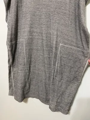 Billy Reid Women’s Cotton Knit Dress Size Large Gray Waffle Texture thumbnail 6