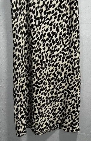 Francescas White Black Cheetah Leopard Print‎ Midi Slip Skirt Womens Size Small thumbnail 1