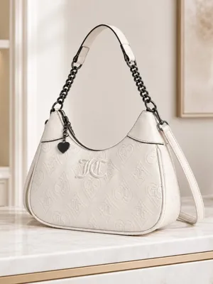 Juicy Couture Good Times Juicy Crystal Embossed Heart Shoulder Bag NWT thumbnail 4