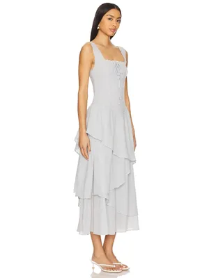 Free People In My Dreams Midi Dress in Pearl Blue Size Large thumbnail 11