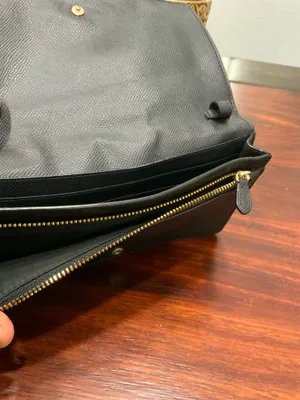 Authentic Coach wallet, pebble-grain leather, black with gold... thumbnail 9