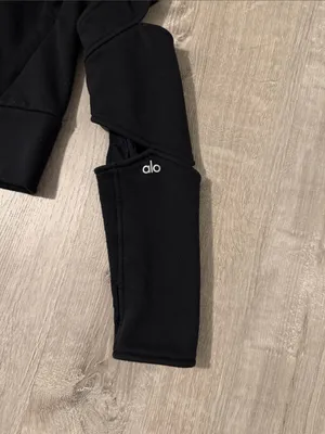 ALO Yoga‎ Small Mix Jacket Zip Up Cut Out Long Sleeve Fleece Hooded Casual Black thumbnail 8