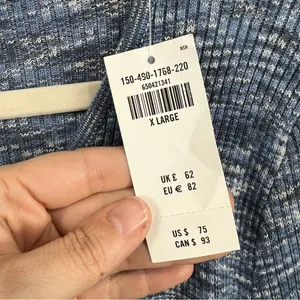 Abercrombie & Fitch NWT blue knit O-Ring Cutout Sweater Bodysuit size XL thumbnail 3