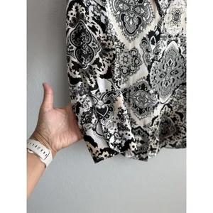ZARA Satin Paisley Medallion Print Blouse Shirt Boho Chic Dark Academia Top Sz M thumbnail 7