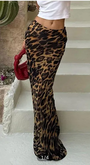 Leopard Print Maxi Skirt Multi Size L thumbnail 1