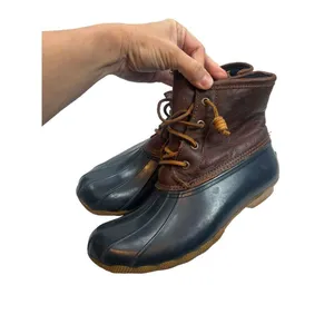 Sperry Top Sider Womens Navy Brown STS91175 Saltwater Duck Boots Size 6 waterpro thumbnail 8