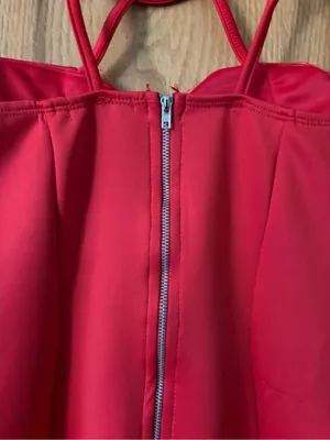 Papaya Red Strappy Back Bodycon Mini Dress thumbnail 6