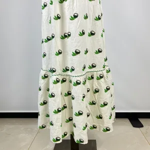 NWOT Farm Rio Linen Blend Cutout Tie Front Embroidered Tiered Midi Dress Size XS thumbnail 7