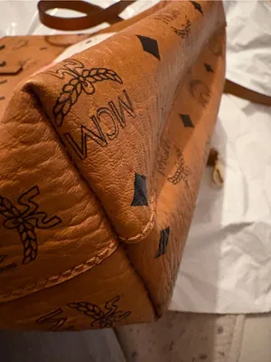 MCM Cognac Year of the mouse Visetos Tote‎ with Yellow Cheese & Pink Mouse Patch thumbnail 5