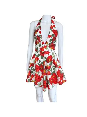 Ariana Flirty Floral Mini Dress Red White Size Small NWT thumbnail 3
