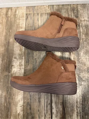 Ryka Brown Faux-Suede Fur-Trim Ankle Booties Size 8 thumbnail 12