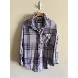 Maurices‎ Women's Flannel Plaid Shacket Size Medium Purple Soft Lightweight NWT thumbnail 2