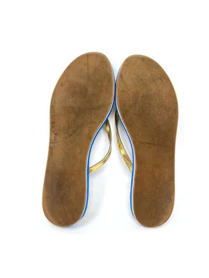 Lilly Pulitzer Coastal Blue Pink Print Gold Metallic Strap Flip Flops 9.5 thumbnail 6