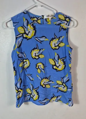 Diane Von Furstenberg Floral Print Top P thumbnail 1