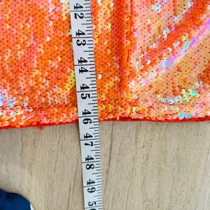 Song of Style cross back orange sequin midi dress NWT thumbnail 12