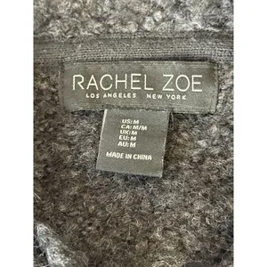 Rachel Zoe Charcoal Gray Wool‎ Blend Long Coat Classic Winter Outerwear size M thumbnail 2