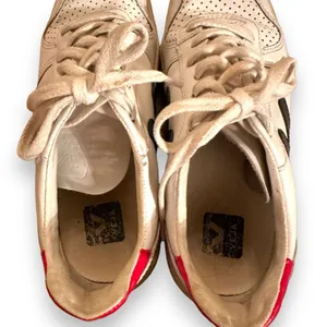 Veja V-10 White, Red &‎ Blue Leather Lace-Up Sneakers Sz 7 thumbnail 7