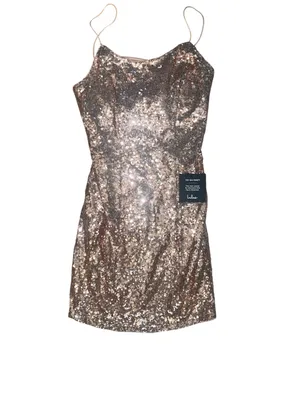 Lulu's Bring It Rose Gold Sequin Mini Slip Bodycon Dress thumbnail 2