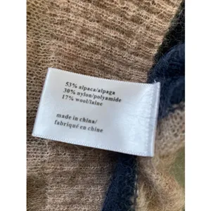 Pam Gela Revolve Striped Alpaca Wool Sweater Womens Size‎ S Navy Tan Fuzzy thumbnail 6